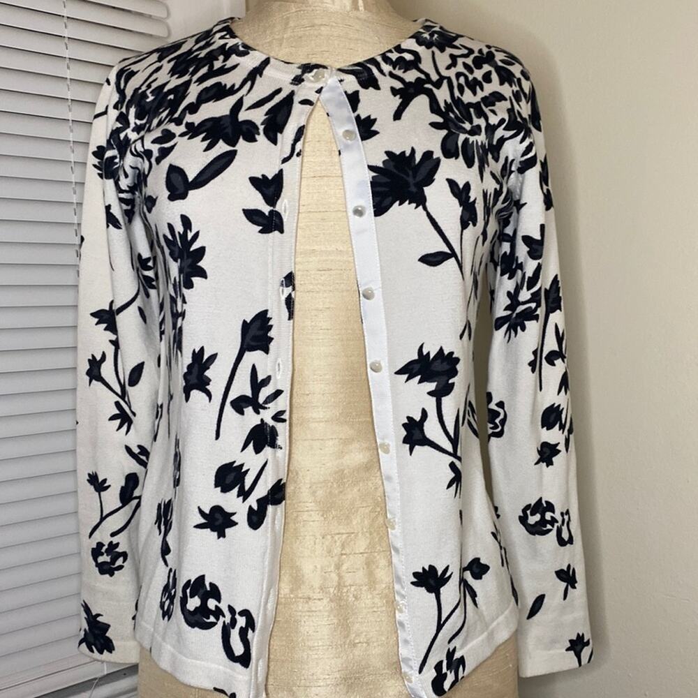 Vintage BFA Classics button up floral sweater Sz PS  LB1